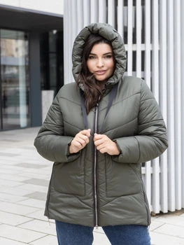Женская зимняя куртка с капюшоном MODA 100017 50 Хаки (М-100017/2 B )