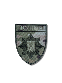 Шеврон на липучке Національна Поліція України 9см х 7.1см (12302)