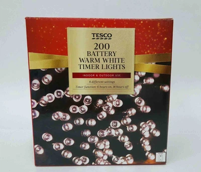 Гирлянда на батарейках Tesco 200LED белый теплый