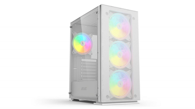 Корпус 2E Gaming Virtus Neo G3301NW, без БЖ, 2xUSB 3.0, 1xUSB 2.0, 3x140mm ARGB, 1x120mm ARGB, controller with remote, TG Side Panel, ATX, білий