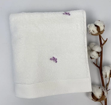 Полотенце Maison D'or Butterflies 50x100 White/Dark lilac