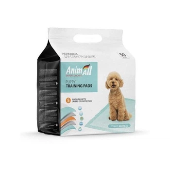 Пелюшки AnimAll Puppy Training Pads тренувальні для собак і цуценят, 60х90 см, 50 штук