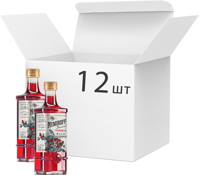 Упаковка настойки Nemiroff Wild Cranberry De Luxe 0.1 л 40% х 12 шт (4820181427191)