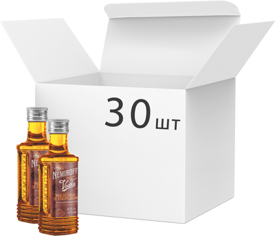 Упаковка настойки Nemiroff Originals Українська медова з перцем 0.1 л 40% х 30 шт (4820181421298)