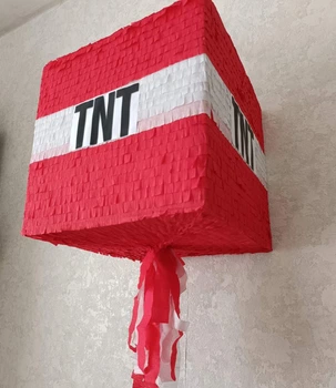 Піньята ТNT червона куб 35*35*35 + палиця