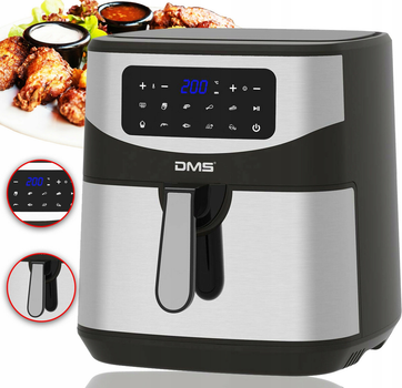 Фритюрниця DMS HF-7S XXXL Air Fryer 7 літрів 1800 Вт таймер 1-60 хв температура регулюється 50-200 ° C