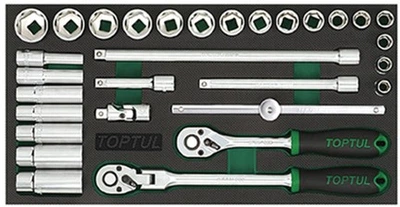 Набір інструменту комбінований Toptul 3/8" 30 предметів в ложементі (GVA3002)