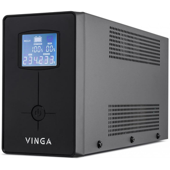 Источник бесперебойного питания Vinga VPC-1200PRM3 1200ВА / 720 Вт с LED-дисплеем в металлическом корпусе бесперебойное питание для квартиры и дома