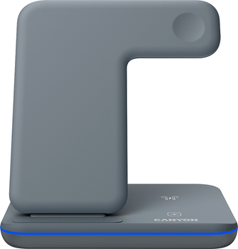 Бездротовий зарядний пристрій Canyon WS-303 3 в 1 QI Dark Grey (CNS-WCS303DG)