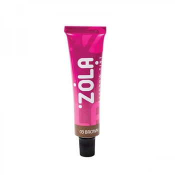 Краска для бровей ZOLA Eyebrow Tint 03 Brown с коллагеном цвет коричневый 15 мл (4820227160228)