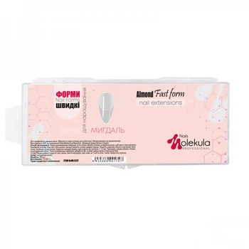 Типсы гелевые для наращивания ногтей Nails Molekula 240 шт миндаль прозрачные (8435689001727)