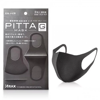 Питта-маска на лицо многоразовая защитная PETTY Mask цвет черный 3 шт (6987009156805)