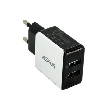 Мережевий зарядний пристрій Aspor A811 (ADC P15, 2USB/2.1A) + USB кабель Micro- білий