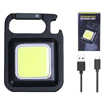 Ліхтарик брелок акумуляторний LED COB з карабіном та магнітом 500 mAh