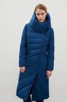 Довга жіноча зимова куртка Finn Flare FWB11010-175 синя XS