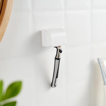 Пластиковый держатель для бритвы на стену KM-Japan Razor Holder 833 (Белый)