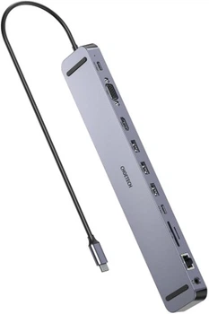 Док станція Choetech USB-C 11-в-1 (HUB-M20-GY)