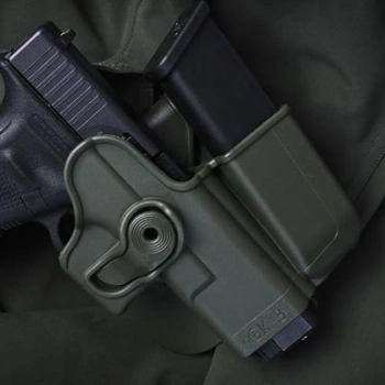 Тактическая полимерная кобура с дополнительным магазинным подсумком для Glock 17/22/31/19/23/32/36 (также для Gen.4) IMI-Z1023 (GK-3) Олива (Olive)