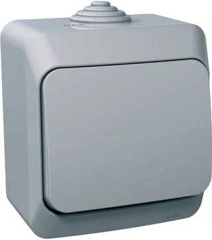 1-клавішний вимикач Schneider Electric Cedar Plus IP44 Сірий (WDE000610)