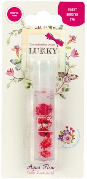 Масло-блеск для губ в ролике Lukky Aqua Fleur с красными цветами (Т22005) (393720471) (4895240701376)