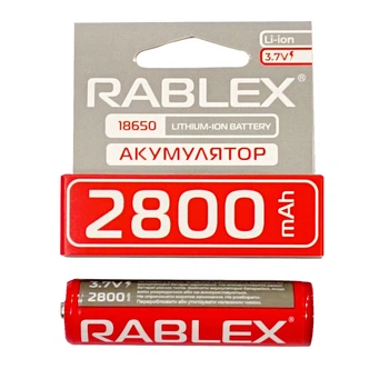 Аккумулятор Rablex 18650 Li-ion 2800 mAh с защитой Li-ION 3.7V (t3659)