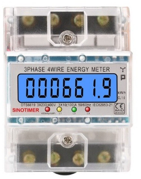 Счетчик электроэнергии трехфазный Sinotimer на дин рейку 10(100)А, 3X230/400V