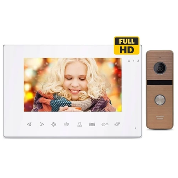 Комплект домофона CoVi Security Onyx FHD White + Iron FHD Bronze