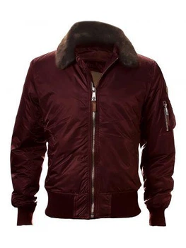 Бомбер Top Gun B-15 men's Heavy Duty Vintage Flight Bomber Jacket XS Burgundy TGJ1542BUXS