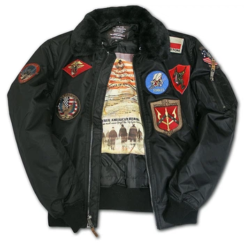 Бомбер Top Gun B-15 men's Flight Bomber Jacket With Patches M Black TGJ1542PBLM