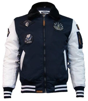 Бомбер Top Gun MA-1 Color Block Bomber Jacket With Fur & Patches L Navy White TGJ1649PNWL