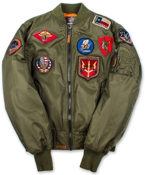 Бомбер Top Gun MA-1 Nylon Bomber Jacket with Patches 4XL Olive TGJ1540PO4XL
