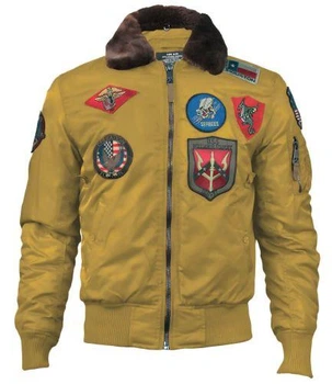 Бомбер Top Gun B-15 men's Flight Bomber Jacket With Patches 2XL Yellow TGJ1542PY2XL