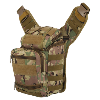 Рюкзак тактический патрульный однолямочный Military Rangers ZK-9112 размер 30x23x13см 9л Цвет: Камуфляж Multicam