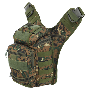 Рюкзак тактический патрульный однолямочный Military Rangers ZK-9112 размер 30x23x13см 9л Цвет: Камуфляж Woodland