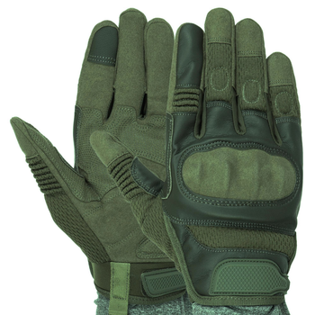 Сенсорні рукавички тактичні військові-армійські Military Rangers повнопалі із захистом кістяшок, бойові, із закритими пальцями XXL Оливковий BC-9877