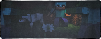Игровая поверхность Minecraft Steve and Wolf 500*1000 3мм