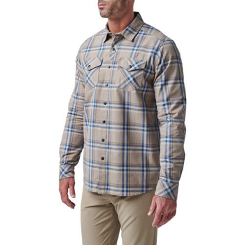 Сорочка 5.11 Tactical Gunner Plaid Long Sleeve Shirt 5.11 Tactical Badlands Tan Plaid, M (Коричневая) Тактическая