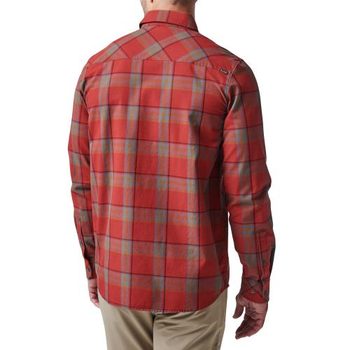 Сорочка 5.11 Tactical Gunner Plaid Long Sleeve Shirt 5.11 Tactical Red Bourbon Plaid L (Красный бурбон) Тактическая