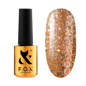Гель-лак F.O.X gel-polish Radiance 003 золото, с голографическими блестками и слюдой 7 мл