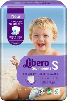 Подгузники-трусики детские для плавания Libero Swimpants Small 7-12 кг 12 шт (7322541981659)