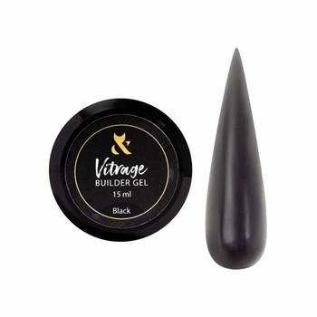 Будівельний гель вітражний F.O.X Vitrage Builder gel Black 15 мл