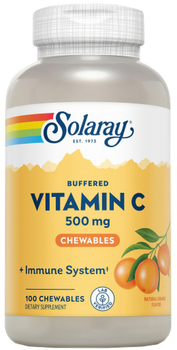 Вітаміни Solaray Vitamina C 500 мг Смак апельсина 100 таблеток (76280449051)
