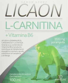 Вітаміни Sanon Sport Licaon L-Carnitina Vitamina B6 10 ампул De (8436556080739)