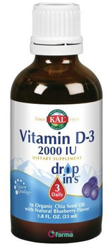 Witaminy KAL Vitamin D3 2000 IU 53 ml (21245972594)