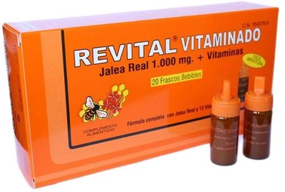 Вітаміни Pharma Otc Revital Vitaminado Jalea Real 1000 мг Hierro Vitaminas 20 флаконів (8470003597111)