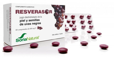 Харчова добавка Soria Resverasor 600 мг 60 таблеток (8422947060213)