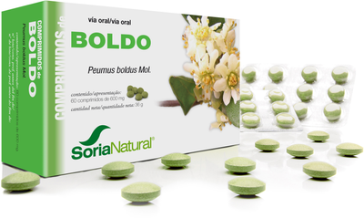 Харчова добавка Soria Boldo 600 мг 60 таблеток (8422947094065)