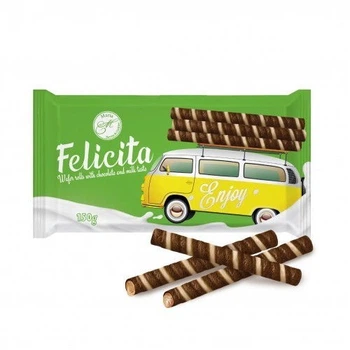 Вафельные трубочки Felicita с шоколадно-молочным вкусом 150 г