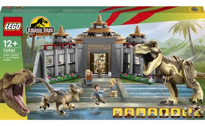 Конструктор LEGO Центр відвідувачів: Атака тиранозавра й раптора 693 деталей (76961)