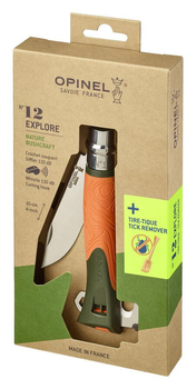 Нож Opinel 12 Explore Tick Remover Orange (00-00011479)